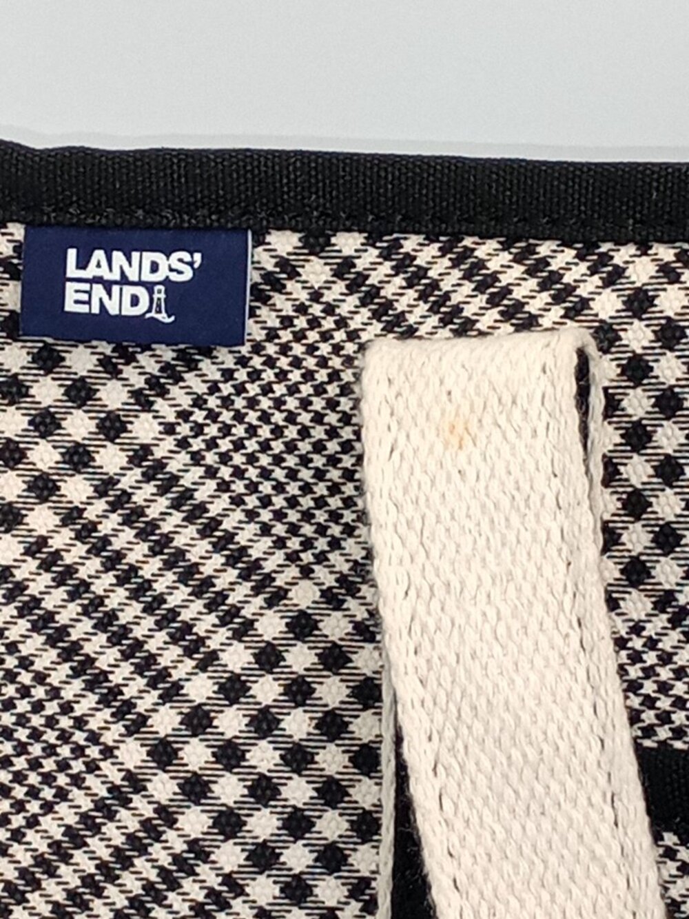 Lands' End Plaid Canvas Tote Bag Monogrammed KGc - Picture 5 of 15